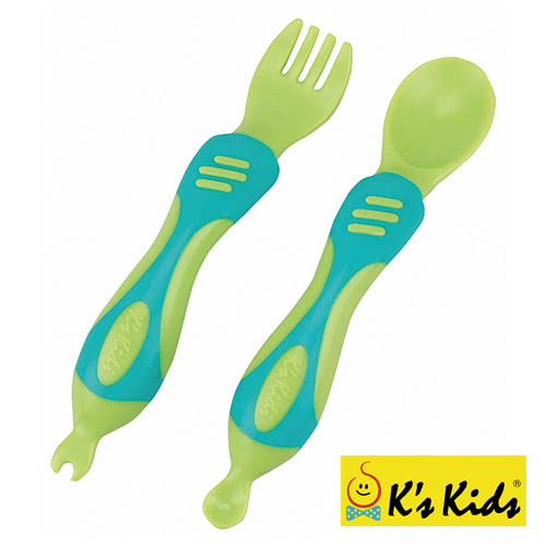 SB00318 - Chunky Spoon & Fork Set - Green/Blue奇智奇思湯叉組(綠色)